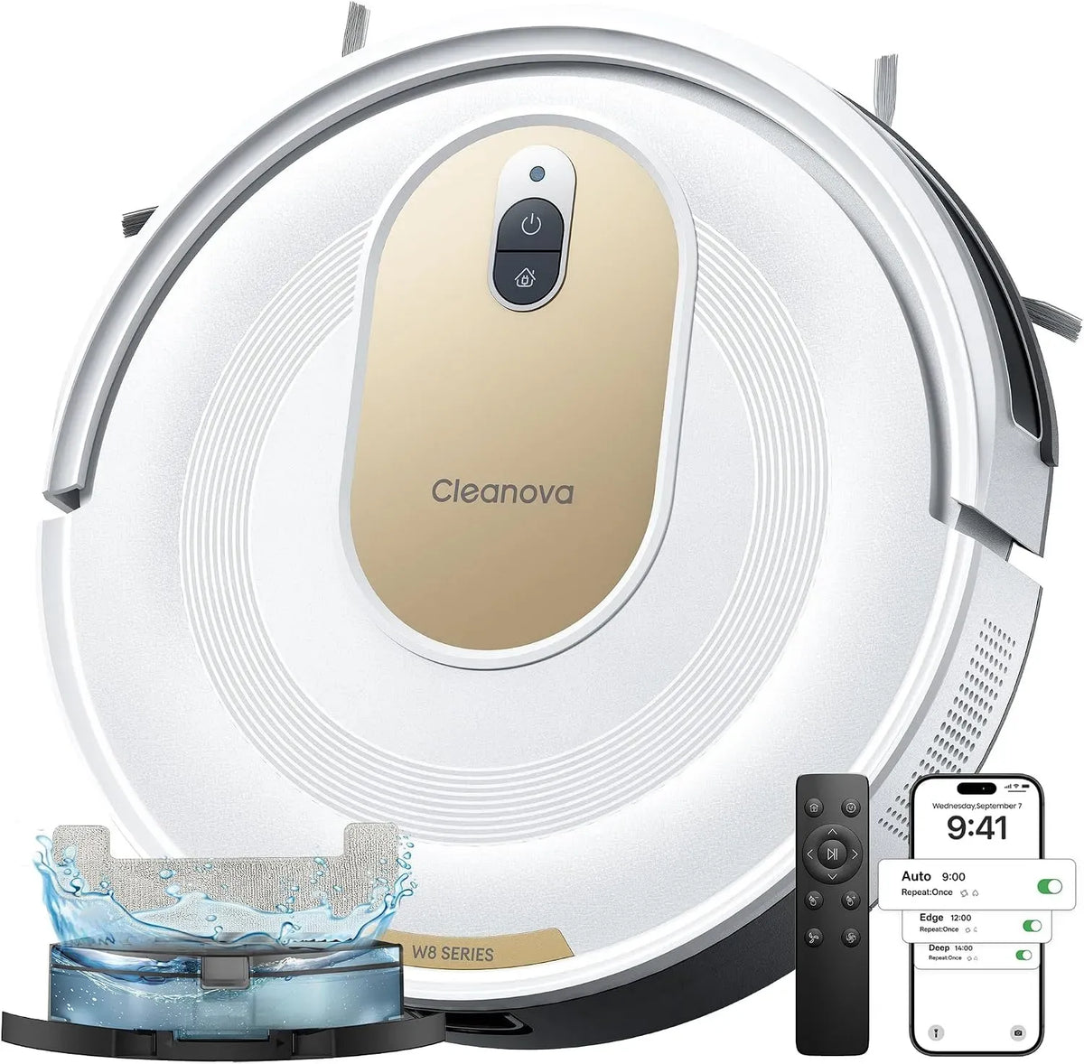 Robot aspirateur, 150 min d'autonomie, contrôle App & vocal, Ultra-Fin 7,8 cm, 4 modes intelligents