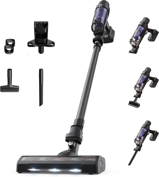 Rowenta RH6AO Aspirateur, 33 W, éclairage LED, noir, Autonomie 45 minutes, Format 3 en 1 ultra léger avec éclairage LED, X-Pert 7