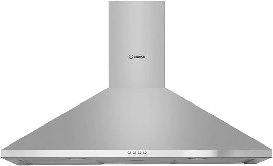 Hotte aspirante IHPC95LMx m3/h, 90 cm, hotte de cuisine, installation murale, 47, 66, 603, Hotte decorative murale Indesit IHPC95LMx - Hotte aspirante