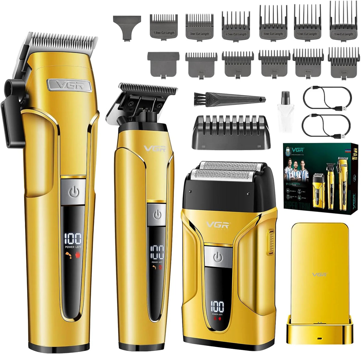 VGR 694 694 Tondeuse Cheveux Hommes pour usage professionnel Kit Équipé Lames en Céramique