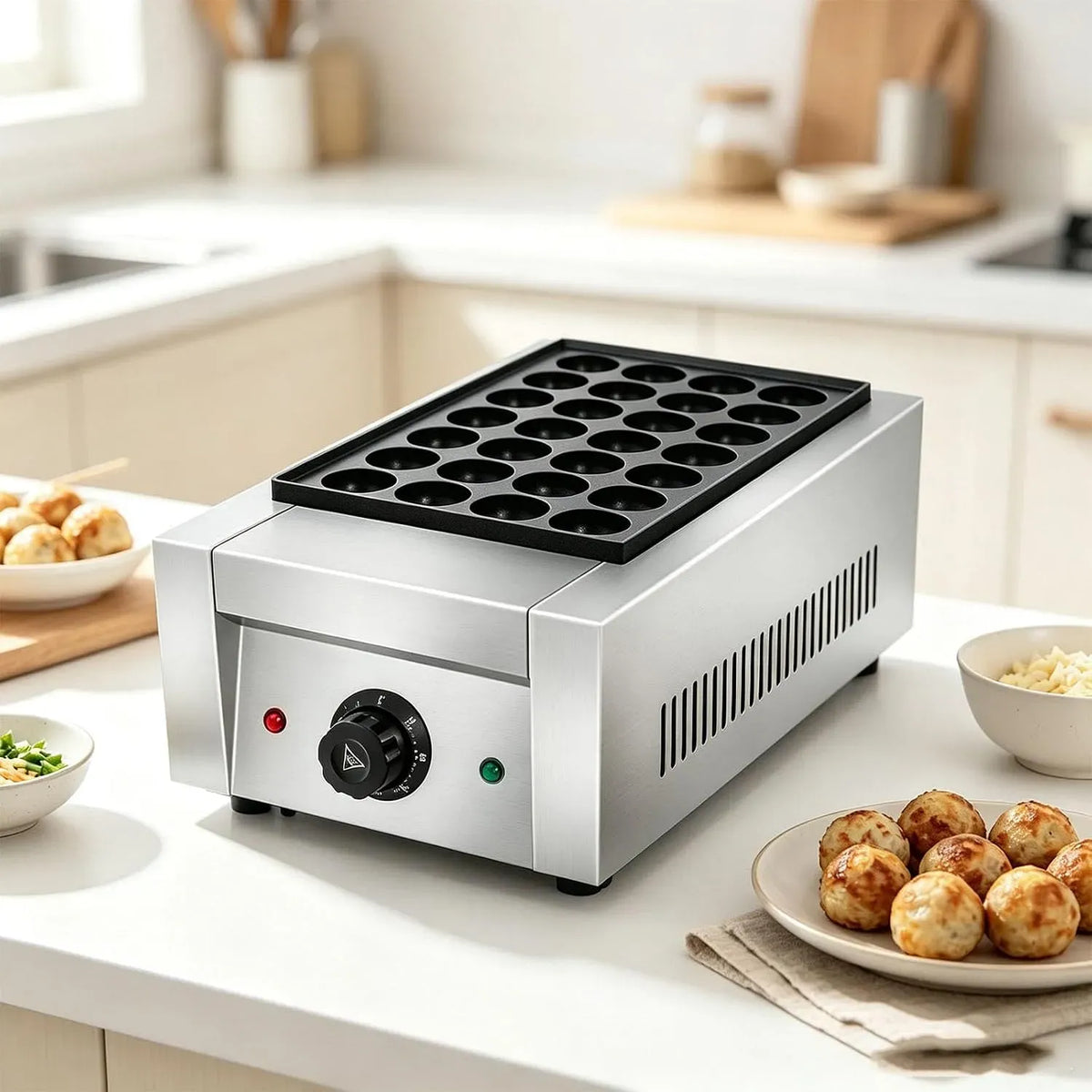 28-Hole Grill, 0 à 300 °C, professionnel, pour Takoyaki
