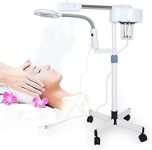 Humidificateur, Support, Lampe, vapeur, lED, 2 en 1 Sauna Facial Vapeur Vaporisateur Facial Paquebot avec 3 x lED Lampe Loupe