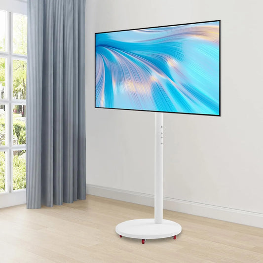 Meuble TV, 43 pouces, 40 x 40 cm, roulettes de déplacement, noir, Pour écrans de 10 à 43', 4 roulettes et frein, Chariot TV, Support TV mobile