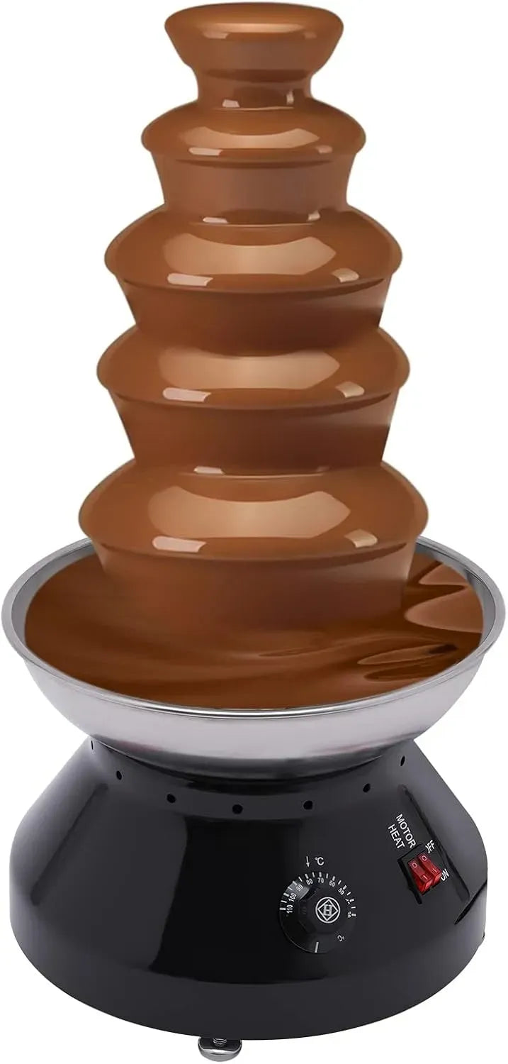 W 5 fête de mariage, pour fête d'anniversaire, Fontaine à chocolat 230 étages en acier inoxydable, 30-110 °C, 3000 ml de chocolat chaud commercial