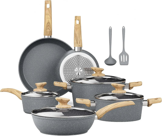 Ustensile de cuisson, Kitchen Academy Batterie de Cuisine Induction 12 Pièces