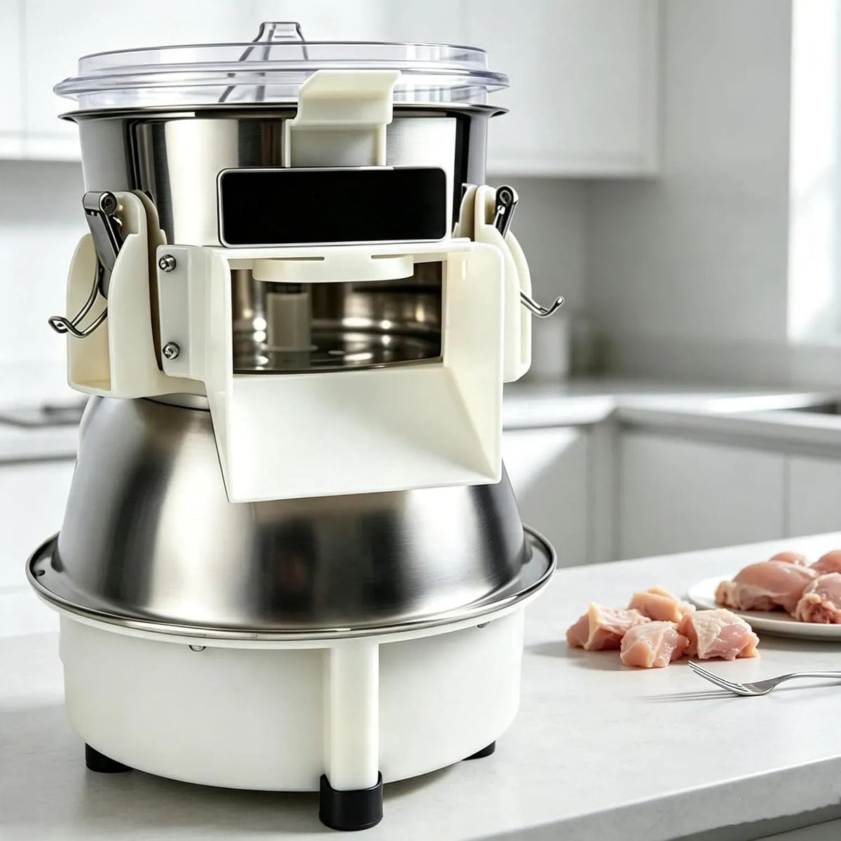 Hachoir à Poulet, pour Hachoir à Viande pour usage professionnel en Acier Inoxydable, Fonctionnement Visible, pour Poitrines De Poulet Cuites Et