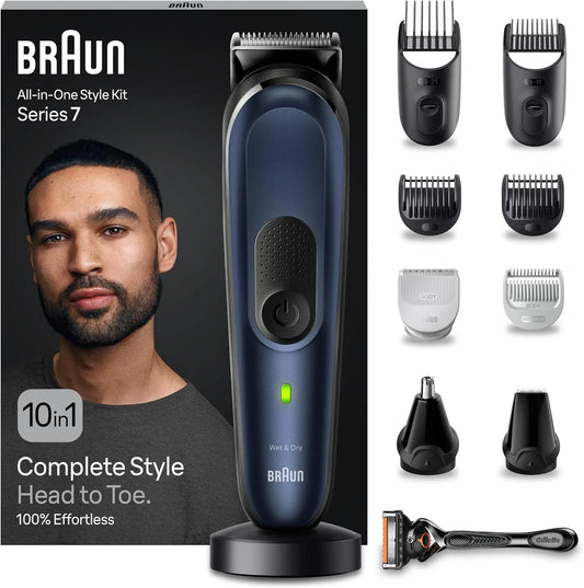 Braun Series 7 MGK7421 Corps & Bien Plus, Tondeuse Tout-En-Un, 10-en-1 Kit Pour Barbe, Cheveux