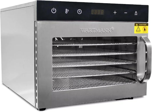WM-2206 DH Déshydrateur automatique en acier inoxydable, Argenté, Déshydrateur compact équipé de 6 grilles de déshydratation en acier inoxydable sans