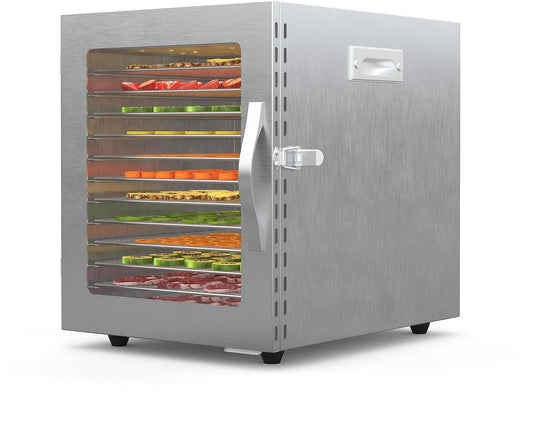 couleur naturelle, 6 plateaux en acier inoxydable, Déshydrateur alimentaire à porte unique, 820 W