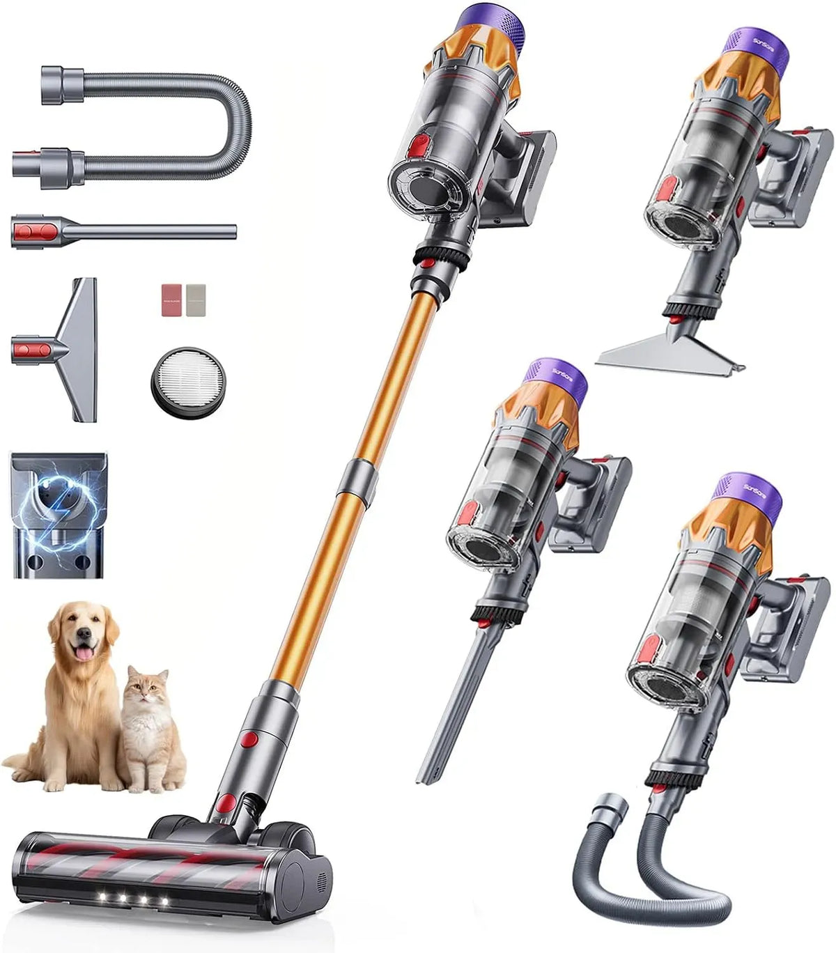 Aspirateur 650W/55KPA/70Mins, 650 W, écran LCD