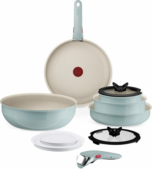 Tefal Batterie, batterie de casseroles et poêles, 11 pièces, cuisine avec poignées