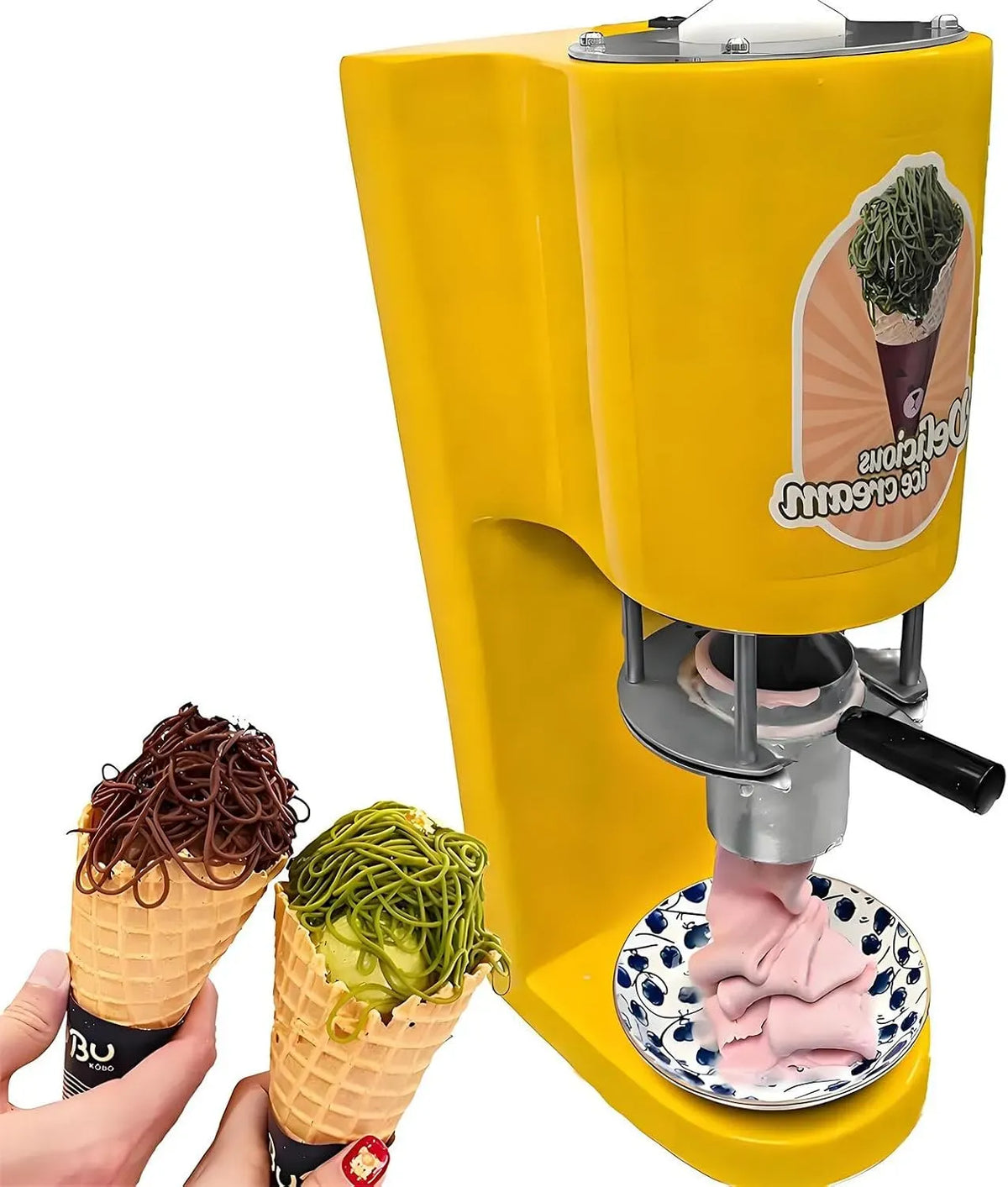 Machine à glaces, machine à glace et sorbet, 30 × 20 × 57 cm, 30 L/h, professionnel, pour desserts glacés spaghetti