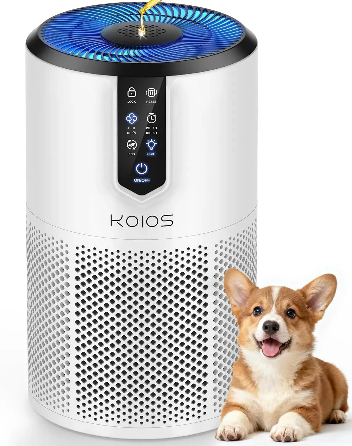 Purificateur d'air H13, silencieux, KOIOS HEPA Purificateurs d'air pour animaux domestiques