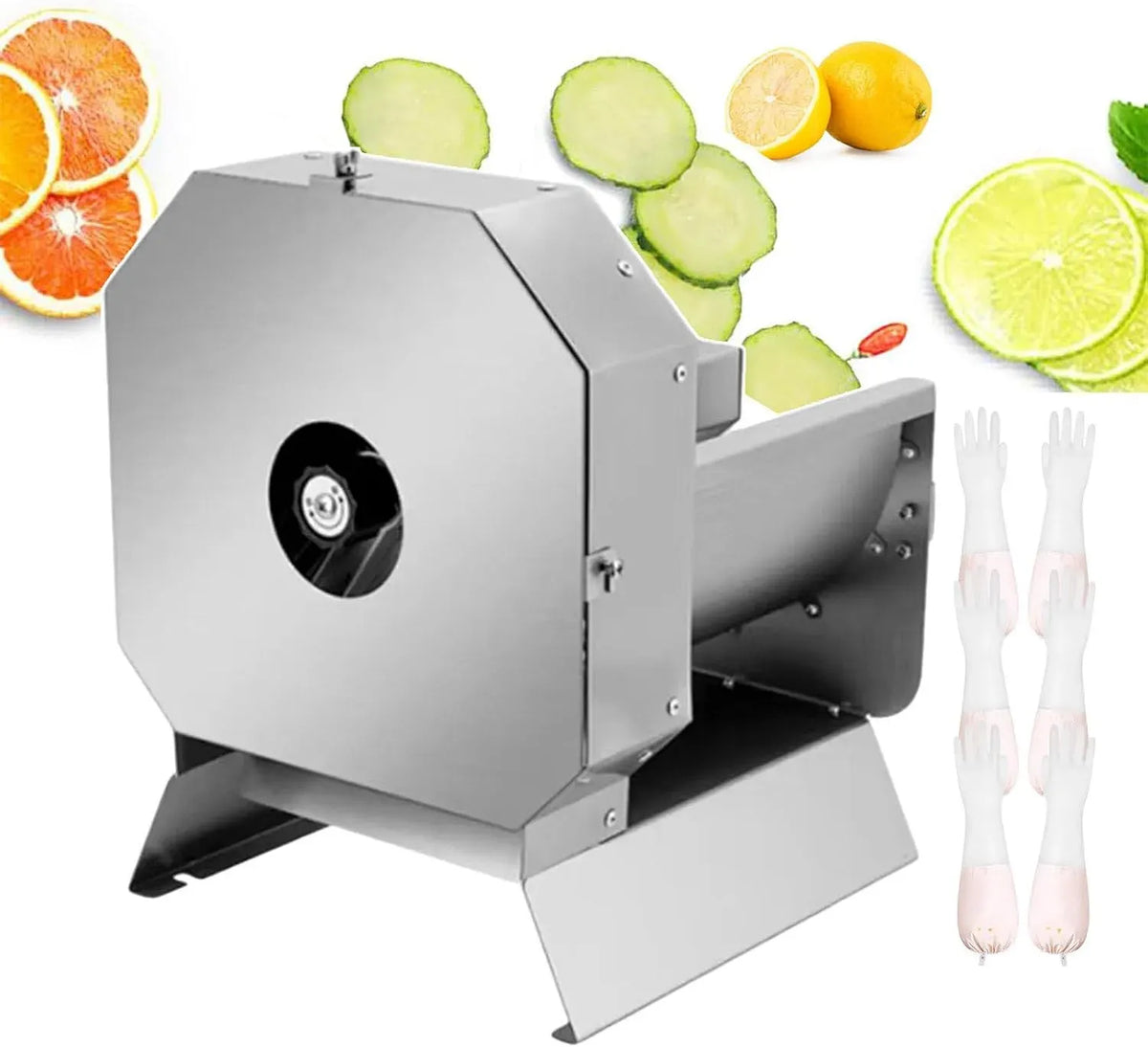 équipé de Réglage D'Épaisseur, pour Trancheuse Électrique Professionnelle pour Fruits Et Légumes, en Acier Inoxydable Et Facile À Nettoyer, 0-1,25 Cm