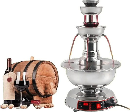 Machine de fontaine, distributeur, 3 niveaux, professionnel, fonction chauffante, rouge, bois