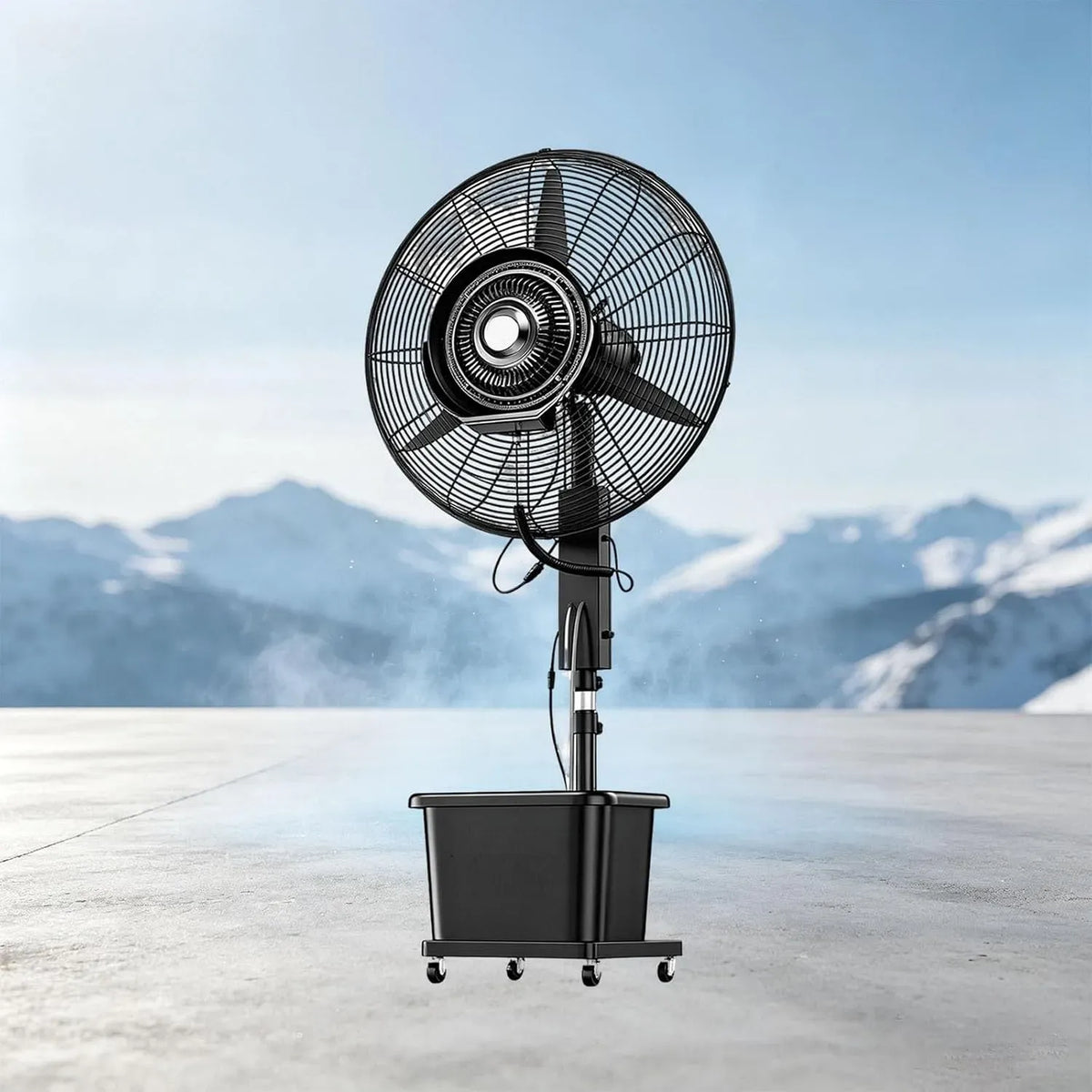 Ventilateur 71cm/28in, 42 L, extérieur, 3 vitesses, oscillation, professionnel, Oscillation Mécanique 90°