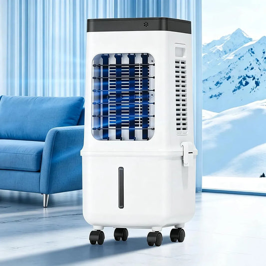 Rafraîchisseur d'air 3-en-1, 11 L, portable, minuteur, 3 vitesses, oscillation, grand réservoir, silencieux, Ventilateur silencieux