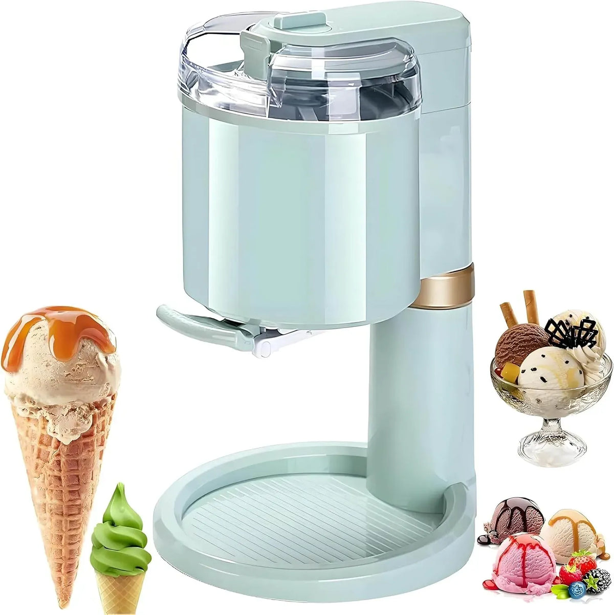 Machine à glace, machine à glace et sorbet, 000 ml, vert