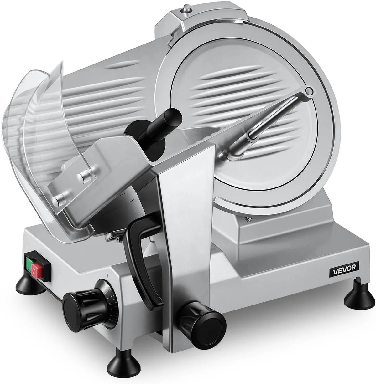 VEVOR pour Saucisson Pain Fromage Viande Charcuterie, Trancheuse Électrique 320 W, Trancheuse à Jambon avec Épaisseur de Coupe Réglable 0-15 mm, Lame