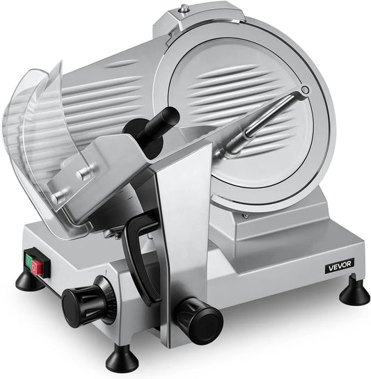 VEVOR pour Saucisson Pain Fromage Viande Charcuterie, Trancheuse Électrique 320 W, Trancheuse à Jambon avec Épaisseur de Coupe Réglable 0-15 mm, Lame