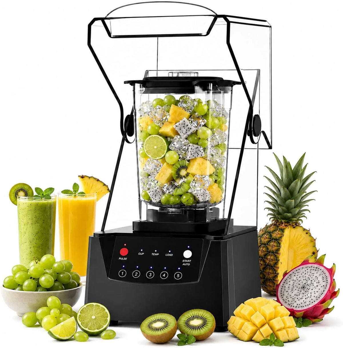 Blender, 2200 W, professionnel, silencieux, 17 000 TR/Min, Bol 70 Oz