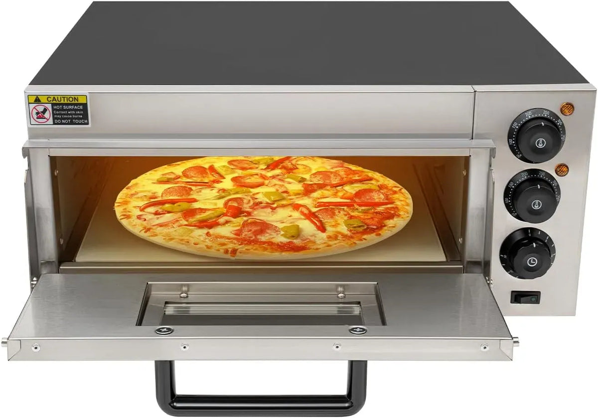 Four électrique à pizza W 20, 20 L, 2000 W, pose libre, minuteur, thermostat, professionnel, 50 à 350 degrés, Deux thermostats indépendants