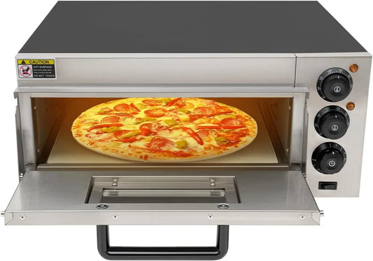 Four électrique à pizza W 20, 20 L, 2000 W, pose libre, minuteur, thermostat, professionnel, 50 à 350 degrés, Deux thermostats indépendants