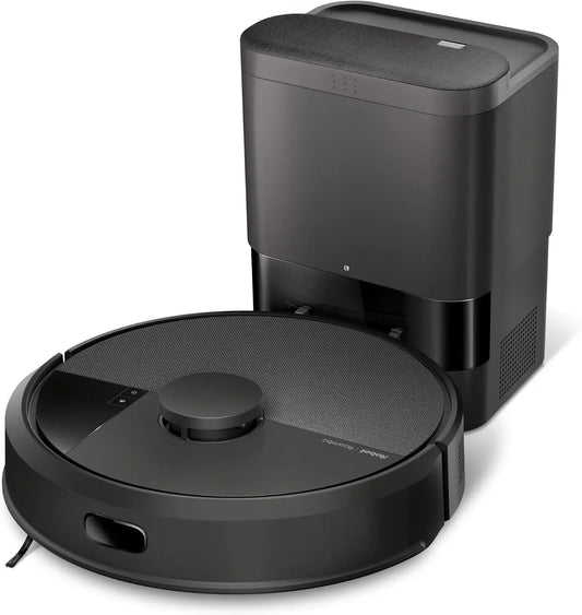 Robot aspirateur 2en1, noir, iRobot Roomba 105 Combo+AutoEmpty Dock, Aspiration de 7KPa, 4 Niveaux d'Aspiration