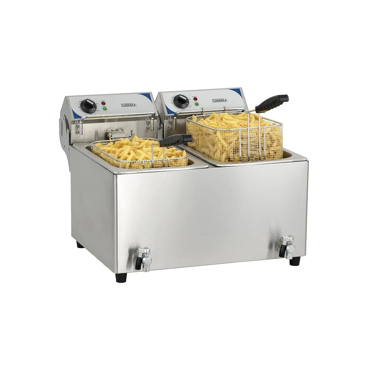 Friteuse électrique équipé de vanne de vidange 2 x 7 litres