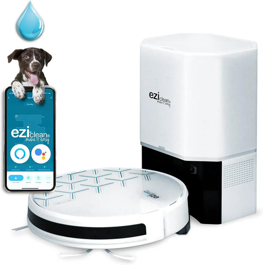 Robot aspirateur, EZICLEAN S450, blanc, aspirateur robot, Robot aspirateur Laveur connecté Aqua Xpert Animal Blanc