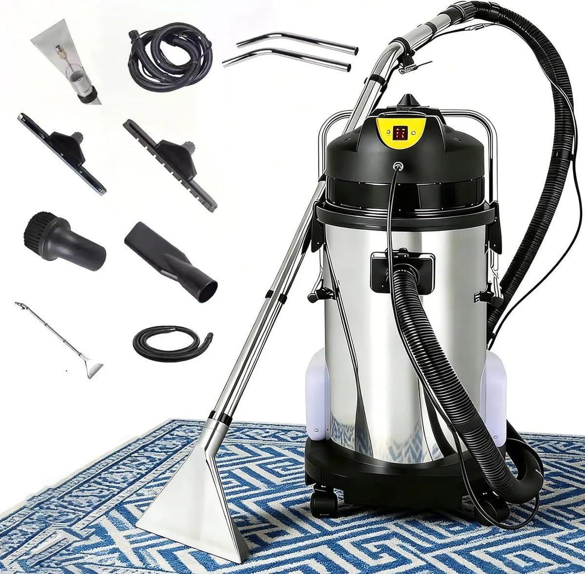 Machine de Nettoyage, Nettoyeur, Tapis, 40 L, grand réservoir, professionnel, acier inoxydable, pour tissus d'ameublement et sols durs