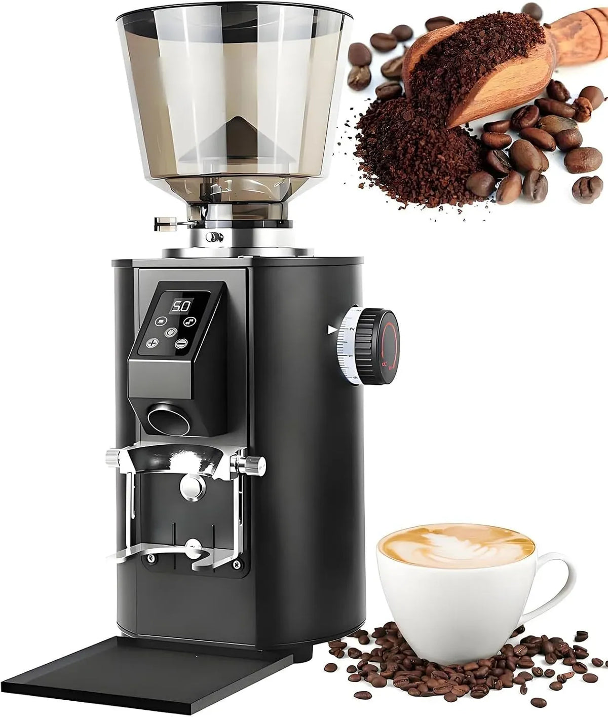 Moulin, broyeur à grains de café, moulin électrique, 350 W, 500 g, professionnel, noir, bureau