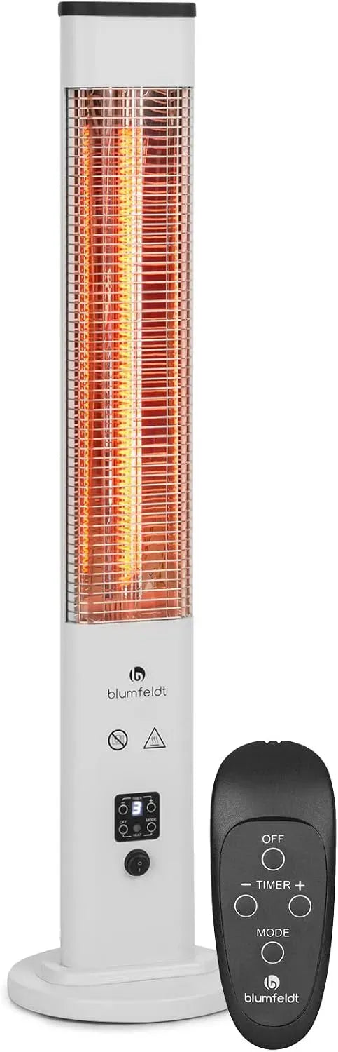 Radiateur électrique, 1200 W, minuteur, 3 niveaux, blanc, minuterie 9 heures