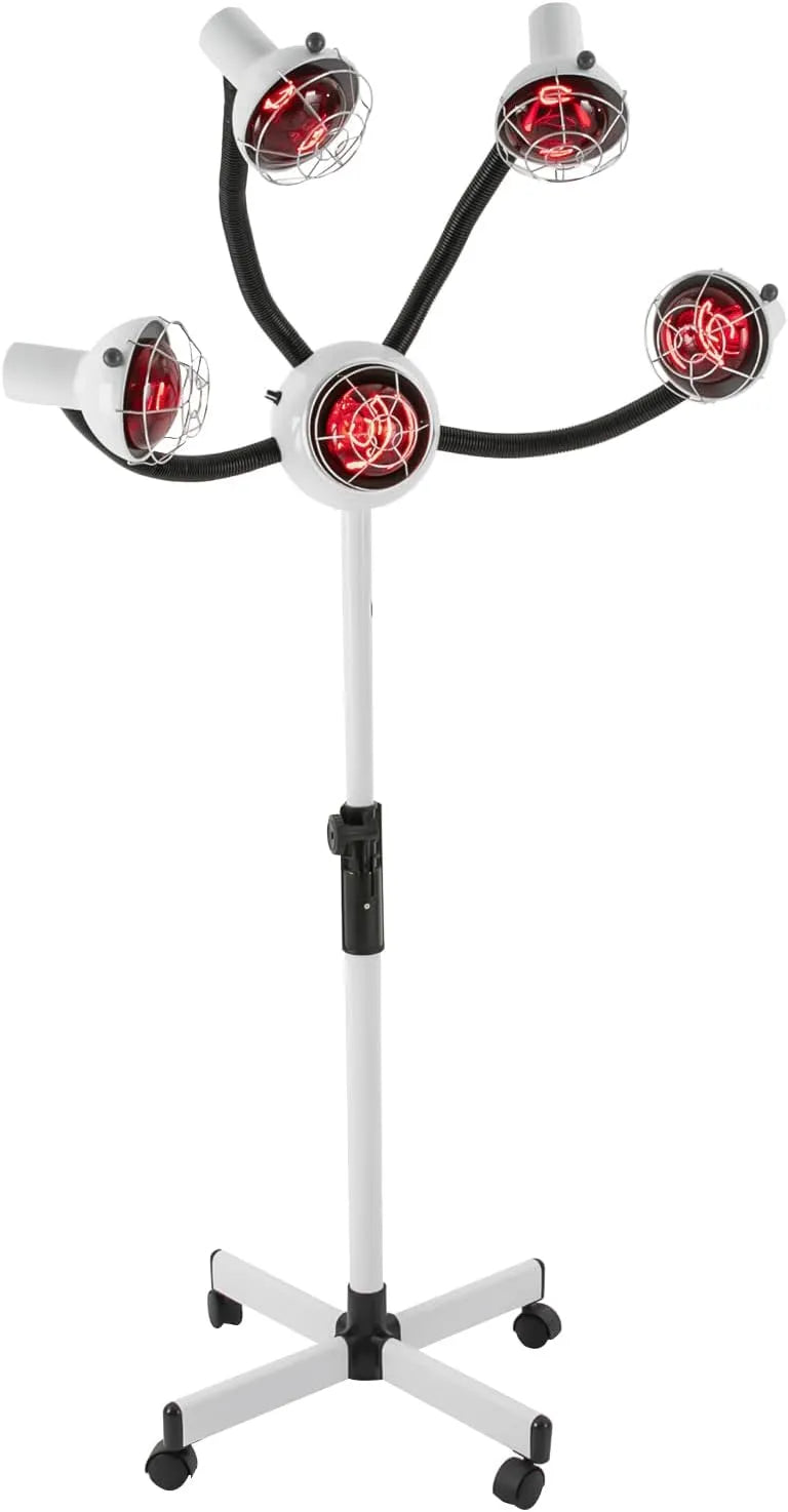 Lampe, 136 cm, 750 W, 40 à 80 °C, roulettes de déplacement, décoration de salon, professionnel, 2 zones de température, fonction chauffante, blanc