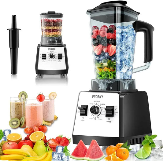 W/1000 sans BPA, mélangeur PRASKY, pour Mélangeurs pour cuisine, 2400 W, 25 000 tr/min haute vitesse, grande capacité de 1,927,8 g, mélangeur et