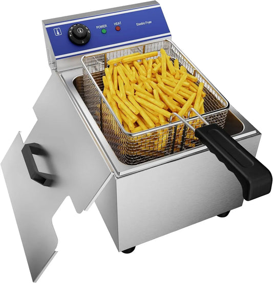 220V-240V Friteuse Électrique Commerciale en acier inoxydable 3000W Thermostat 60-200 °C