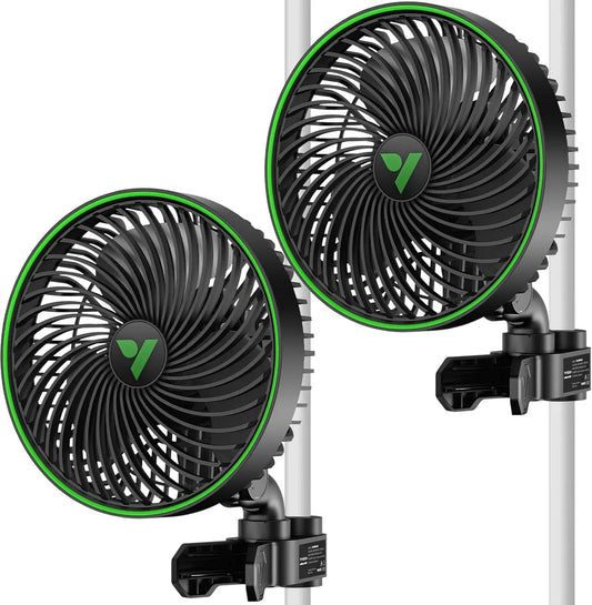 Ventilateur, VIVOSUN, minuteur, Wi-Fi, silencieux, noir, Contrôle Par APP Wi-Fi Intelligent, 10 Vitesses & 2 Modes, IP54, Lot de 2