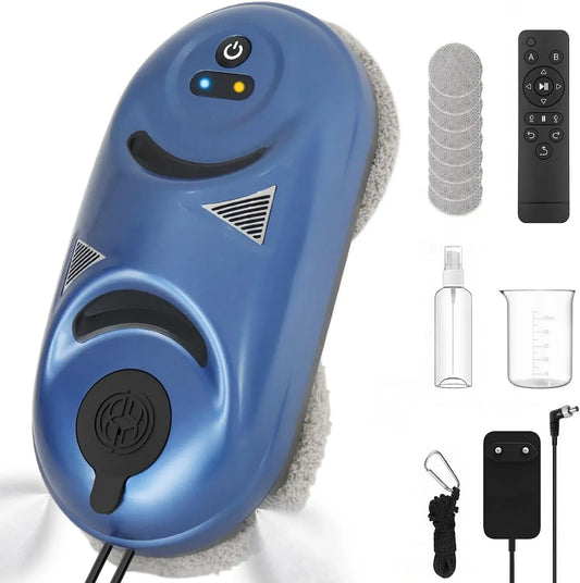 robot aspirateur laveur, Nettoyeur, nettoyeur électrique de vitres, 3 Modes, bleu, pour Fenêtres et Miroirs