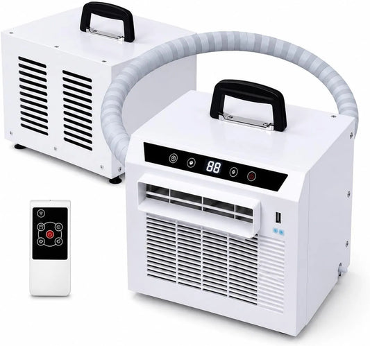 Climatiseur 24H 1.5m, extérieur, minuteur, 1.5m hose, Télécommande, Climatiseur Split Mobile, Ventilateur Déshumidificateur, Mode Sommeil, pour Tente