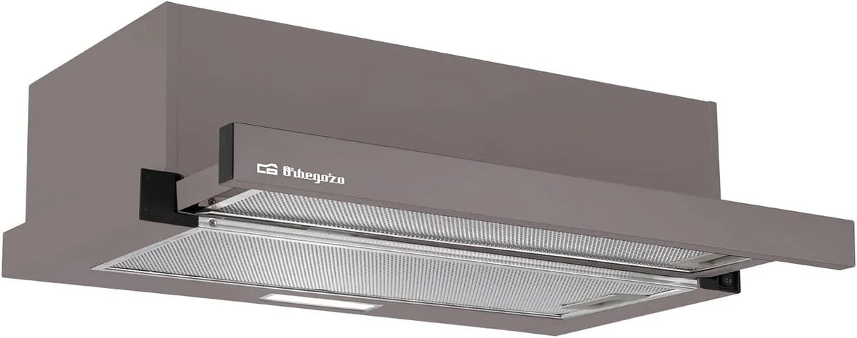 Hotte aspirante m3/h, 60 cm, 308, 2 m3/h, hotte de cuisine, éclairage LED, 3 niveaux, 2 filtres en aluminium détachables, Orbegozo TL 07160 MA Hotte