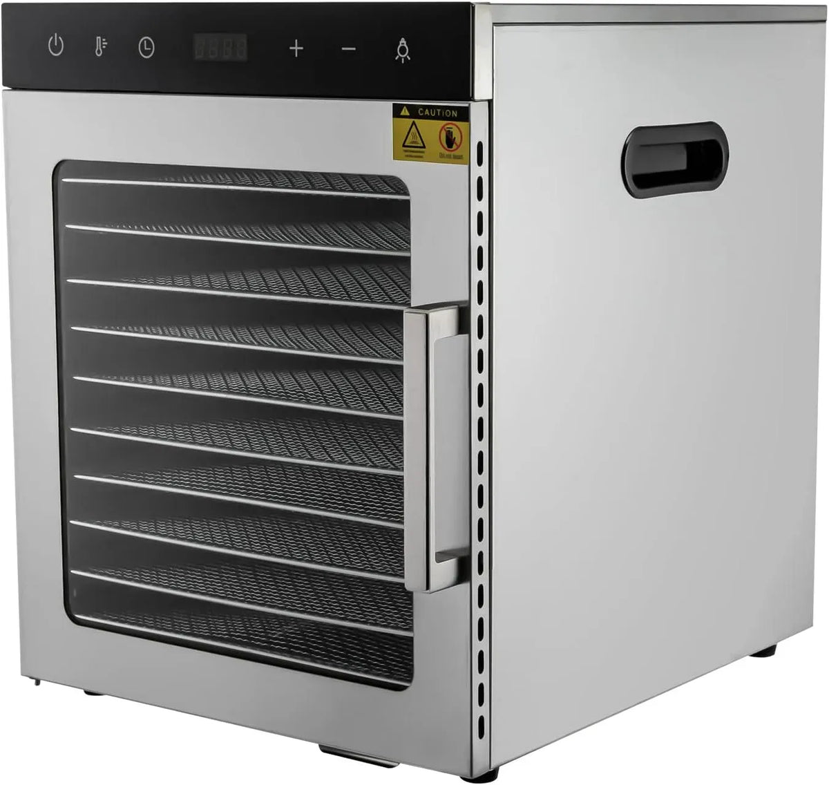 déshydrateur alimentaire pour, Déshydrateur en acier inoxydable avec 10 grilles en acier inoxydable, 800 W avec panneau de commande LED, réglage de la